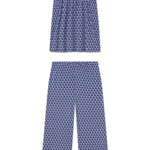 LAKE Blue Printed Women's Pajama Set - Pima Cotton Sleepwear